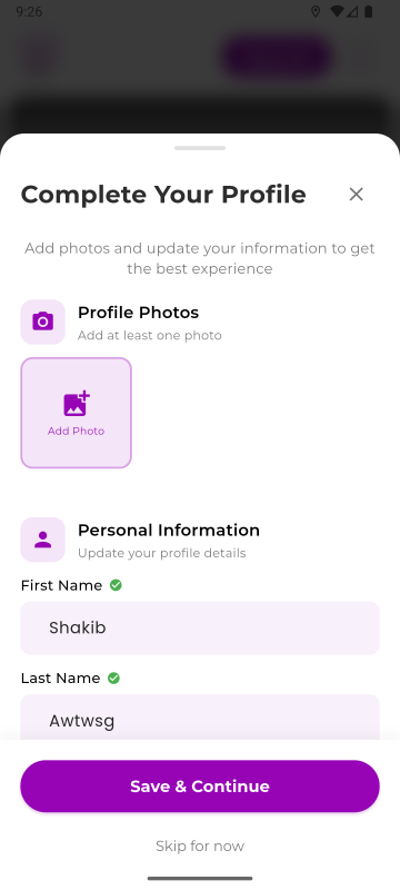 Step 5 - Complete your profile